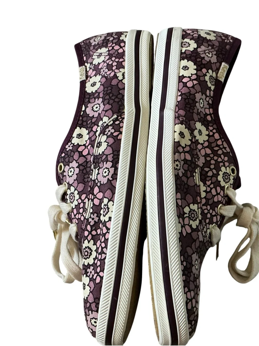 Kate spade x Keds kickstar sneakers purple dirty floral size 7 New